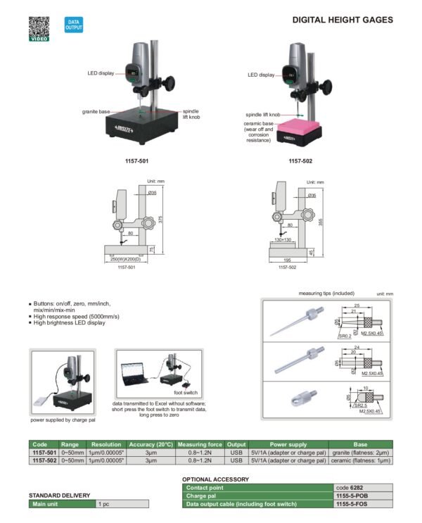 ไฮเกจดิจิตอล Digital Height Gages INSIZE 1157-501 - Image 2