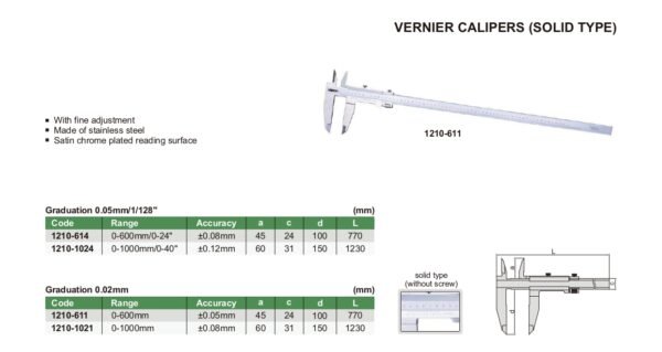 เวอร์เนียร์ แบบใช้กับของเหลว INSIZE 1210-614 ขนาด 24 นิ้ว/600mm - Image 2