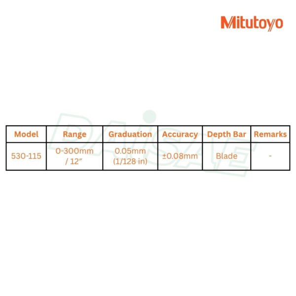 Mitutoyo เวอร์เนีย Vernier Caliper Model : 530-115 - Image 3