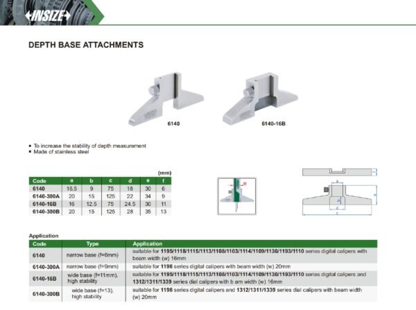 INSIZE รุ่น 6140 ฐานเสริมสำหรับวัดความลึก - Image 2