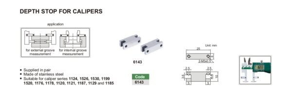 Depth Stop For Calipers อุปกรณ์เสริมสำหรับ Digital Caliper Interchangeable INSIZE 6143 - Image 2