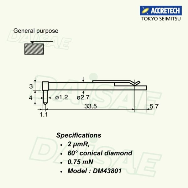 ACCRETECH DM43801 stylus  l Surface Roughness Tester - Image 3