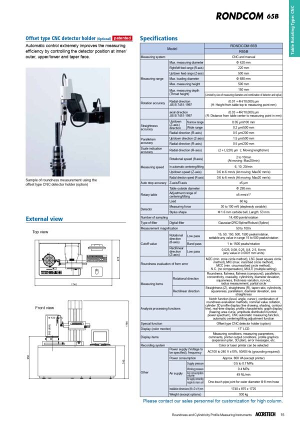RONDCOM 65B | Table-rotationg Type | Roundness