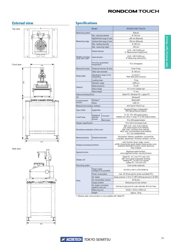 จำหน่าย ACCRETECH RONDCOM TOUCH | Table-rotating Type - Image 6