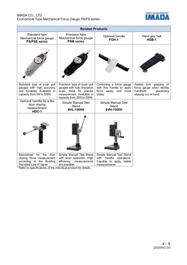 IMADA FB/FS series l Economical Model Mechanical Force Gauge - Image 5