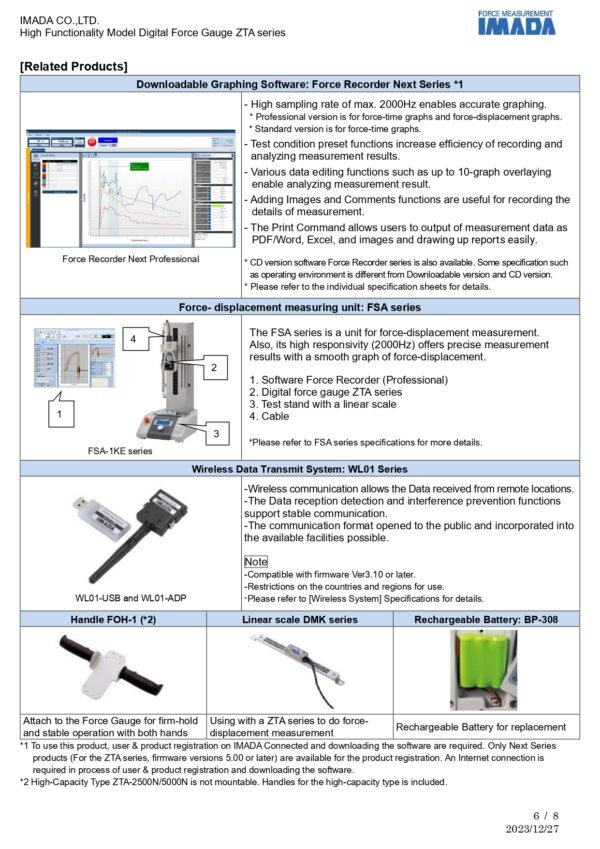 IMADA ZTA series l High Functionality Model Digital Force Gauge - Image 7