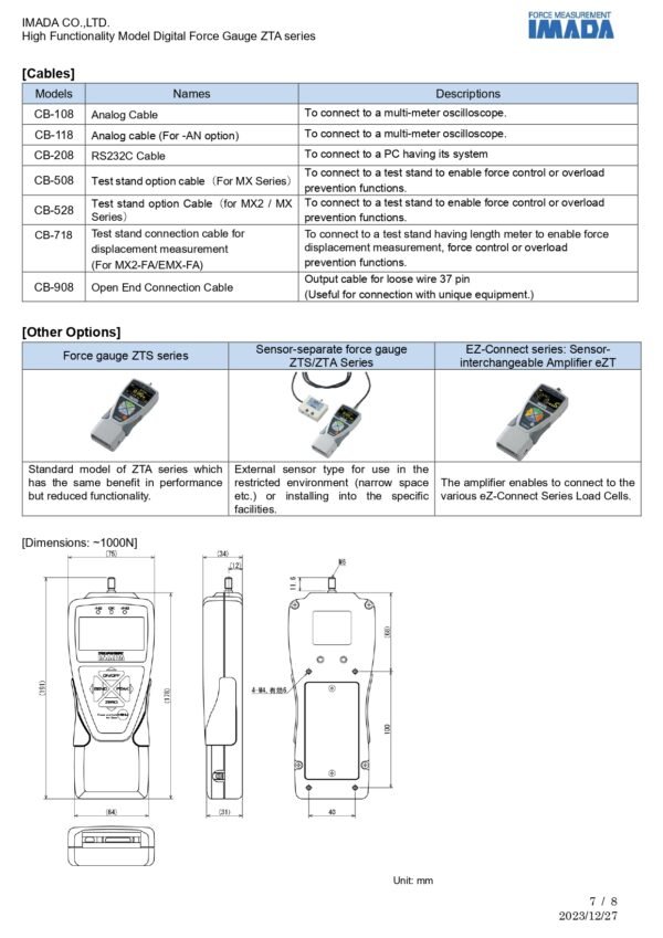 IMADA ZTA series l High Functionality Model Digital Force Gauge - Image 8