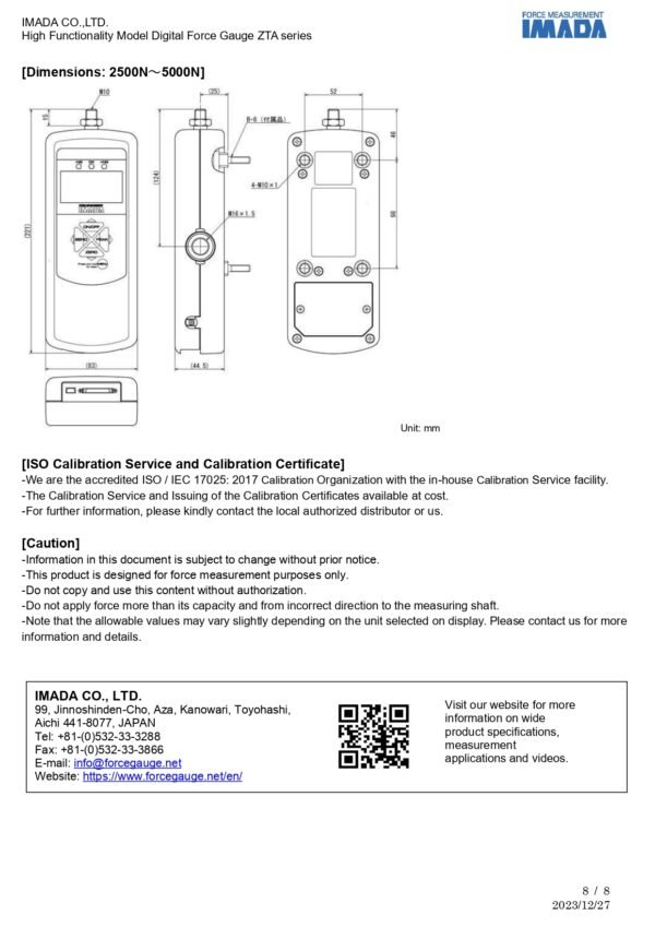 IMADA ZTA series l High Functionality Model Digital Force Gauge - Image 9