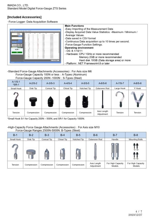 IMADA ZTS series l Standard Model Digital Force Gauge - Image 5