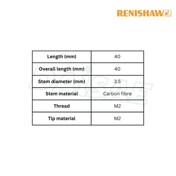 Renishaw l M2 carbon fibre extension, L 40 mm รุ่น A-5003-2280 - Image 3