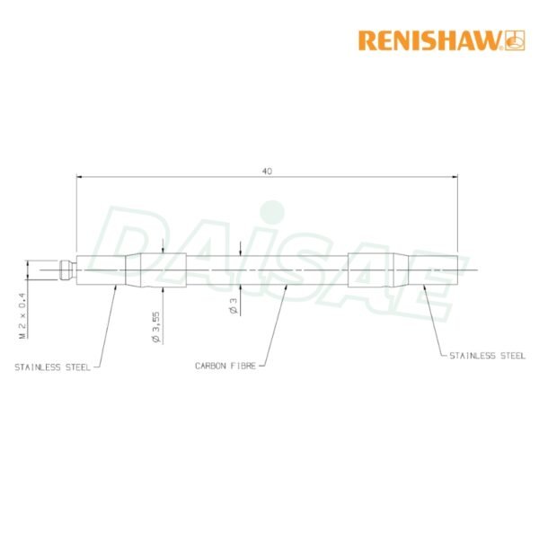Renishaw l M2 carbon fibre extension, L 40 mm รุ่น A-5003-2280 - Image 4