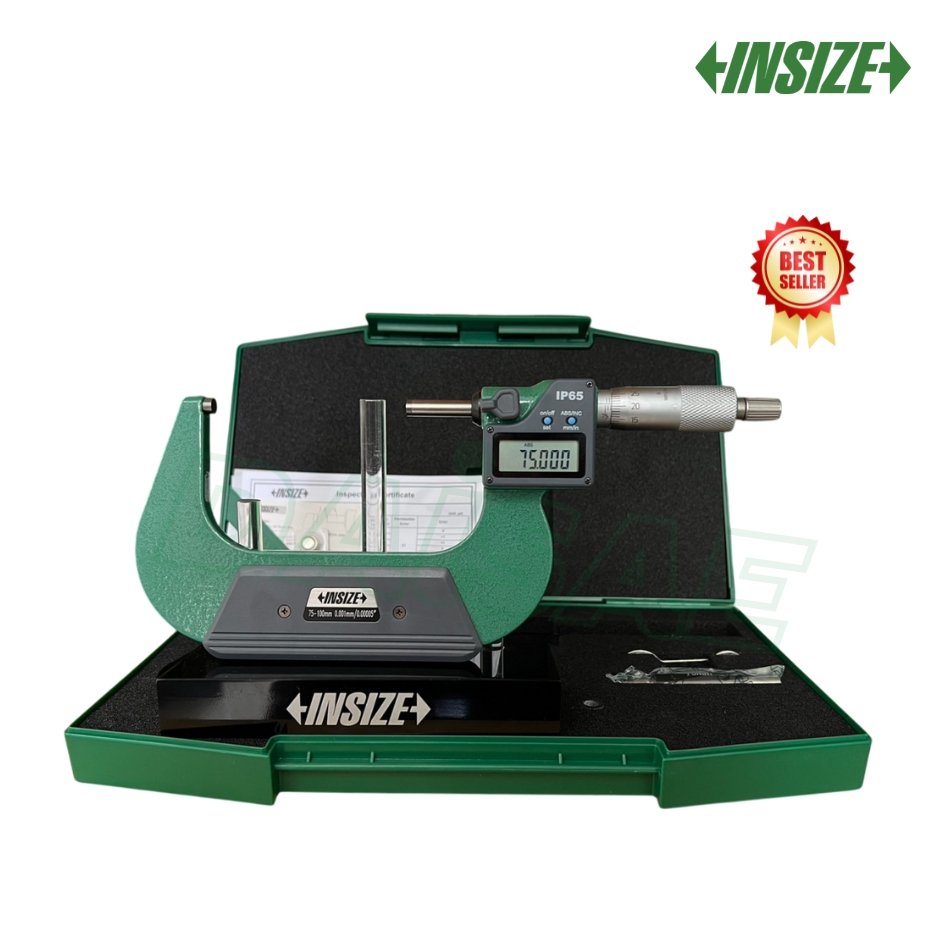 ไมโครมิเตอร์วัดนอก แบบดิจิตอล Digital Outside Micrometers INSIZE 3108-100A ช่วงการวัด 75-100mm.